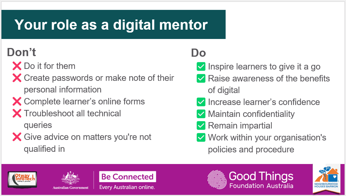 Do's and Don'ts for Digital Mentors